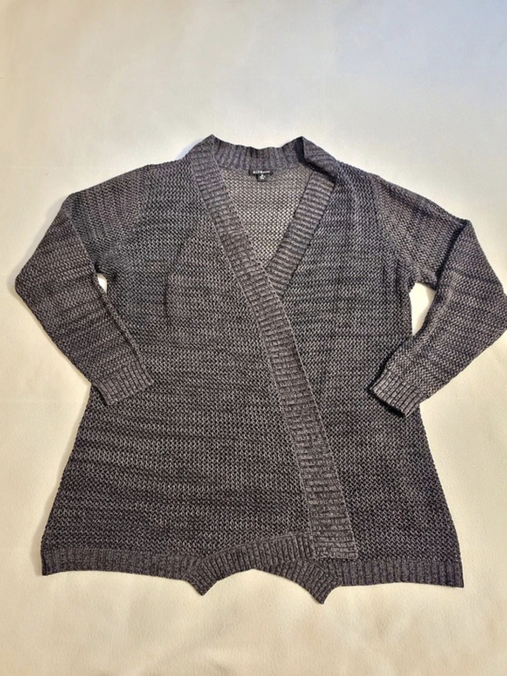 Alyx Open Front Open Knit Cardigan Gray 1X